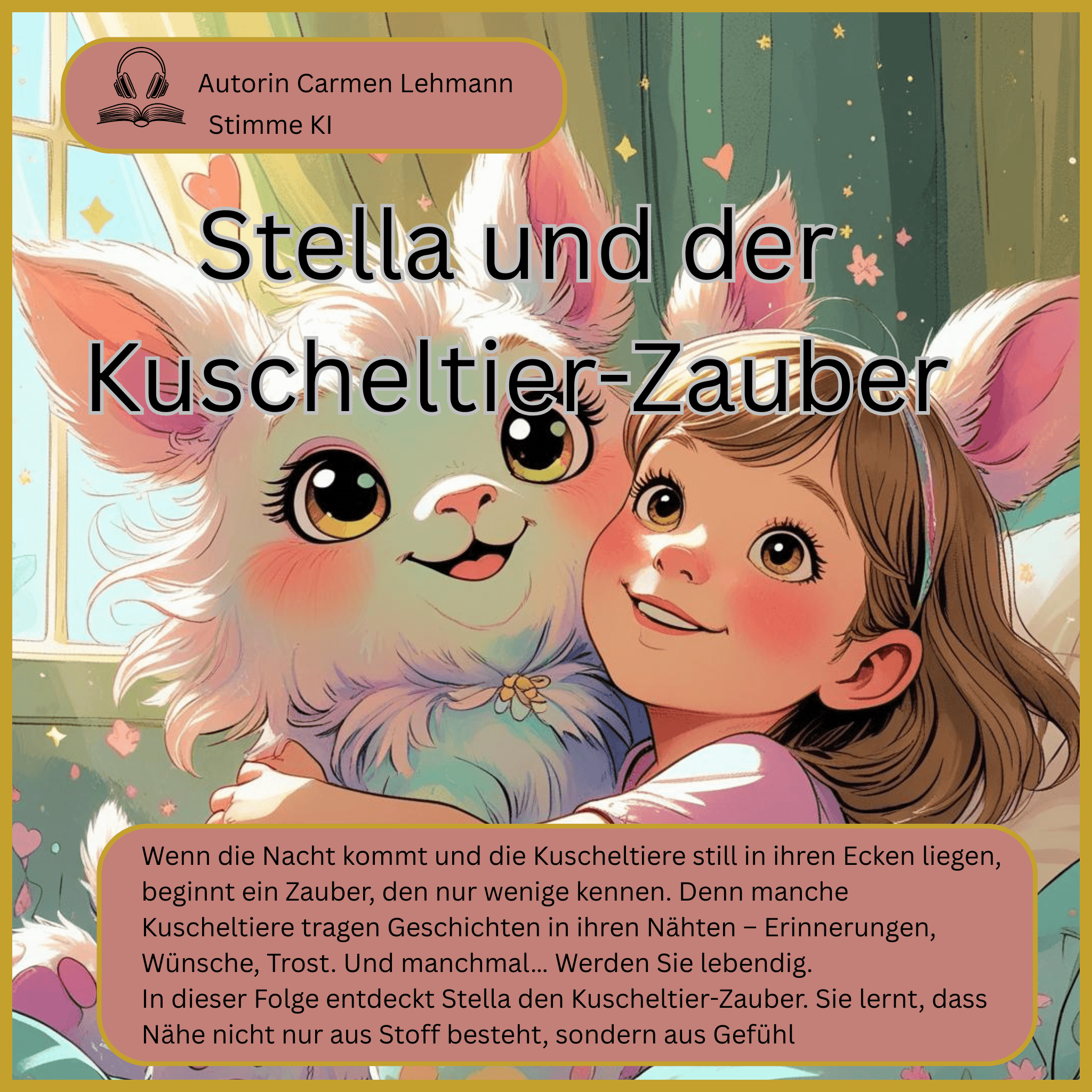 Hörbuch- Stella und der Kuscheltier Zauber – Ein Abenteuer Cover mit Stella und ihrem Kuscheltier