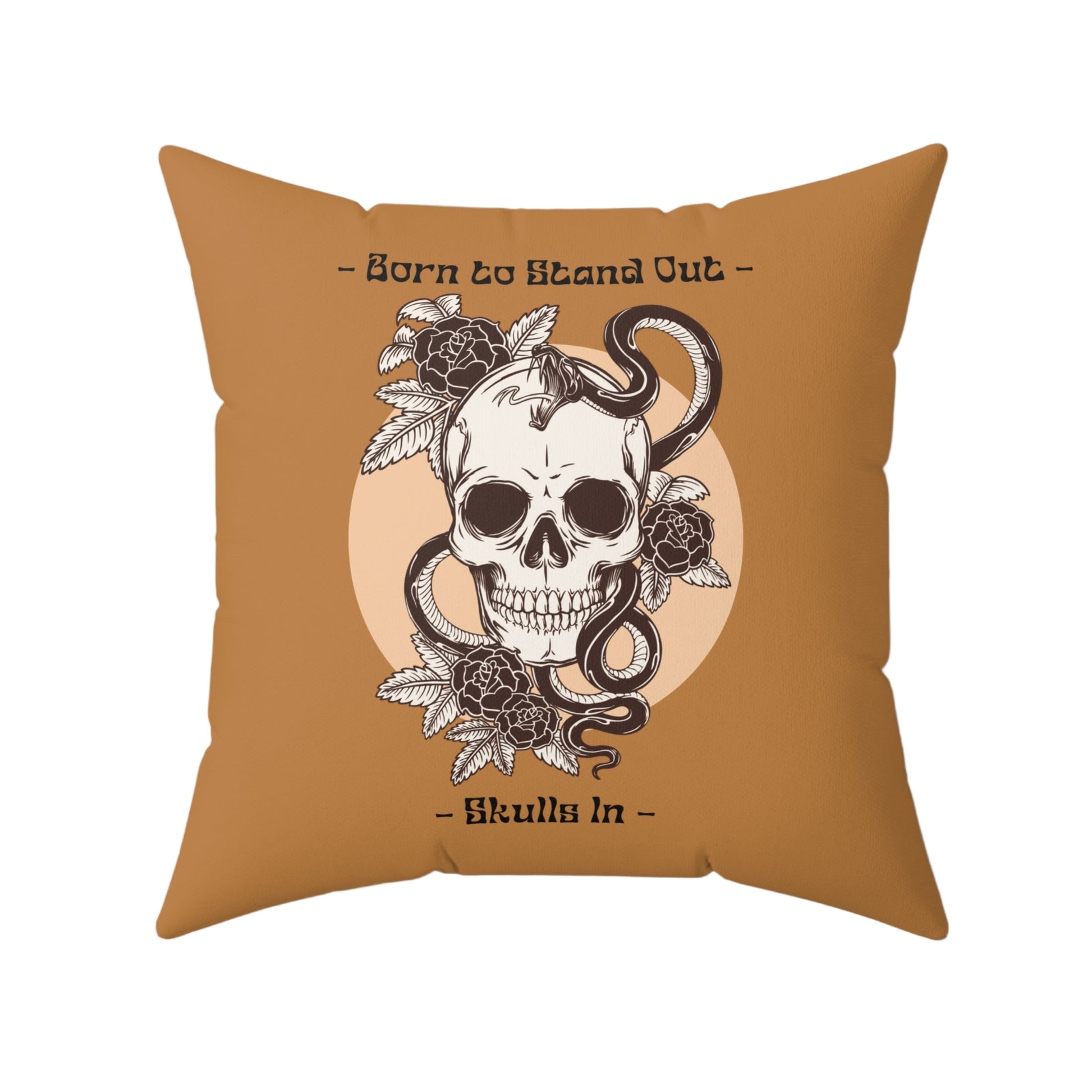 Totenkopf und Schlange Dekokissen Born to Stand Out Akzent| Gothic - Familientruhe