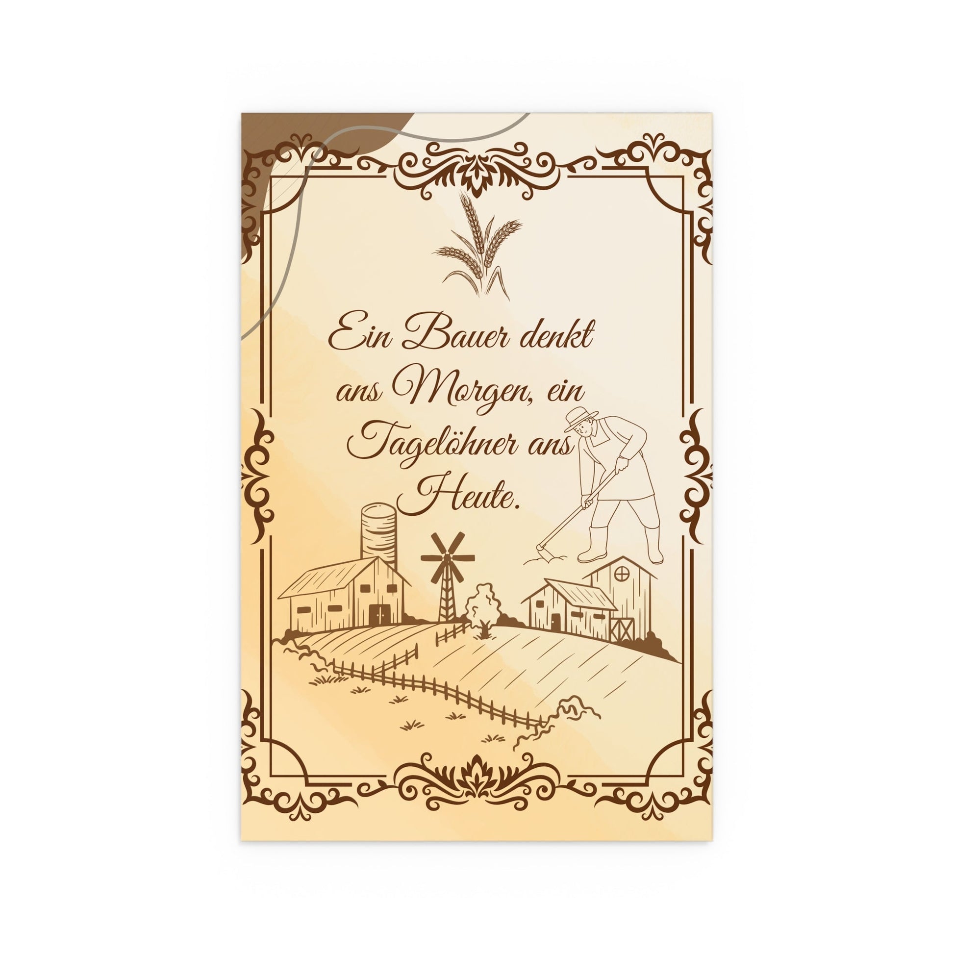 Vintage Bauernhaus Seidenposter, Rustikales Wanddekor - Familientruhe