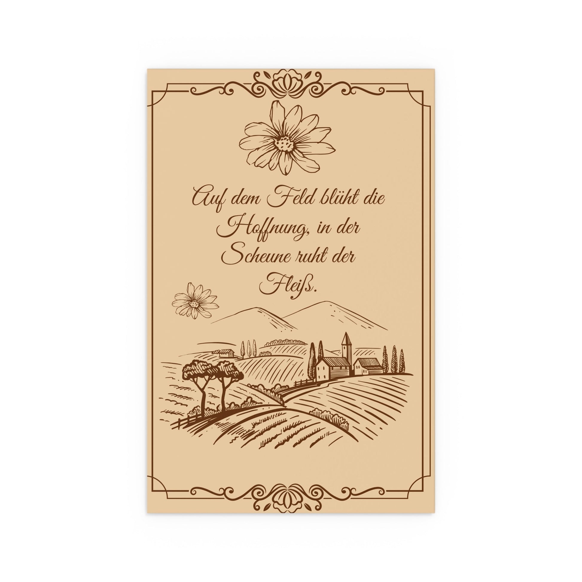 Vintage Seiden - Wandkunstdruck, Rustikales Wohndekor - Familientruhe