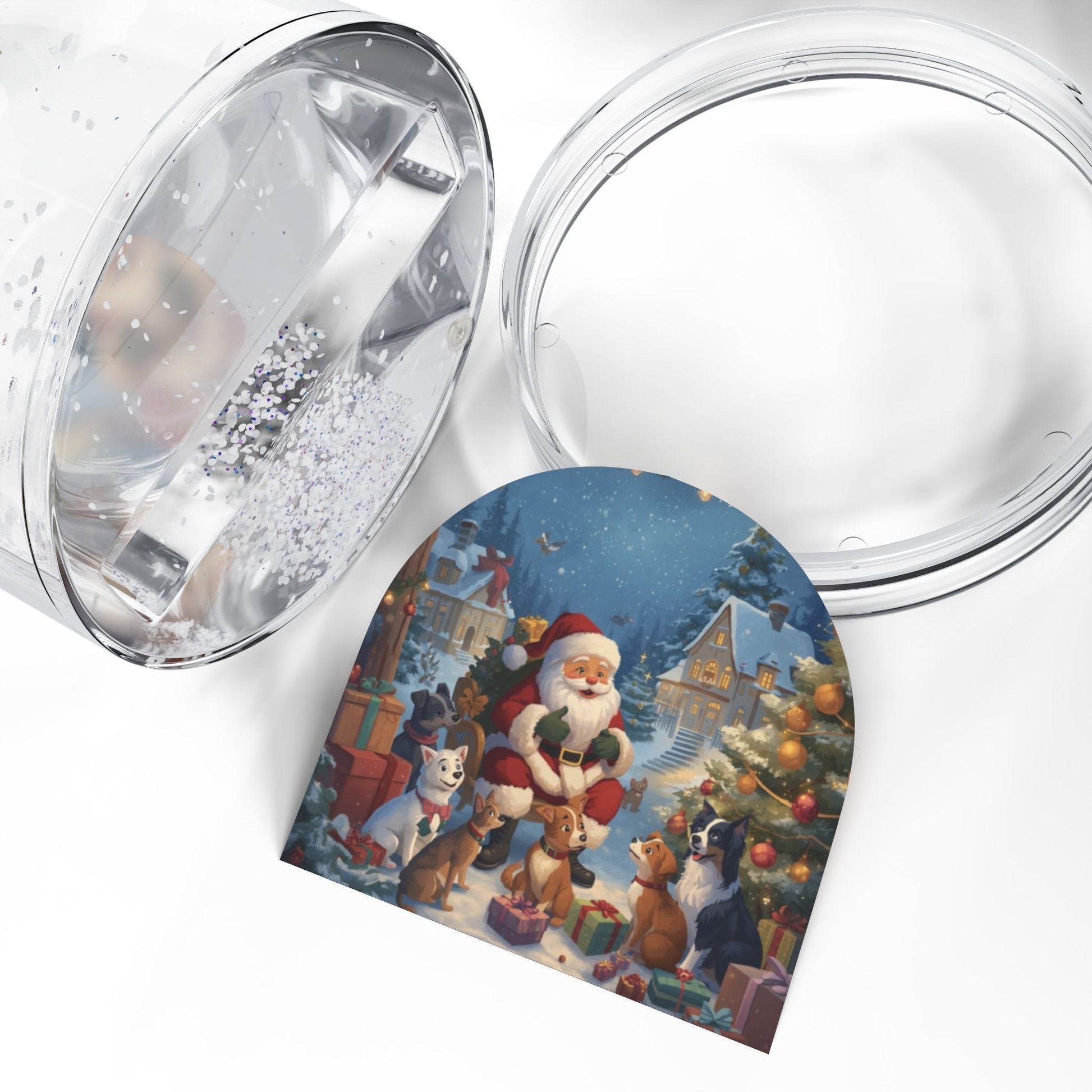 Vintage Weihnachtsmann Schneekugel, Weihnachtsdekoration - Familientruhe