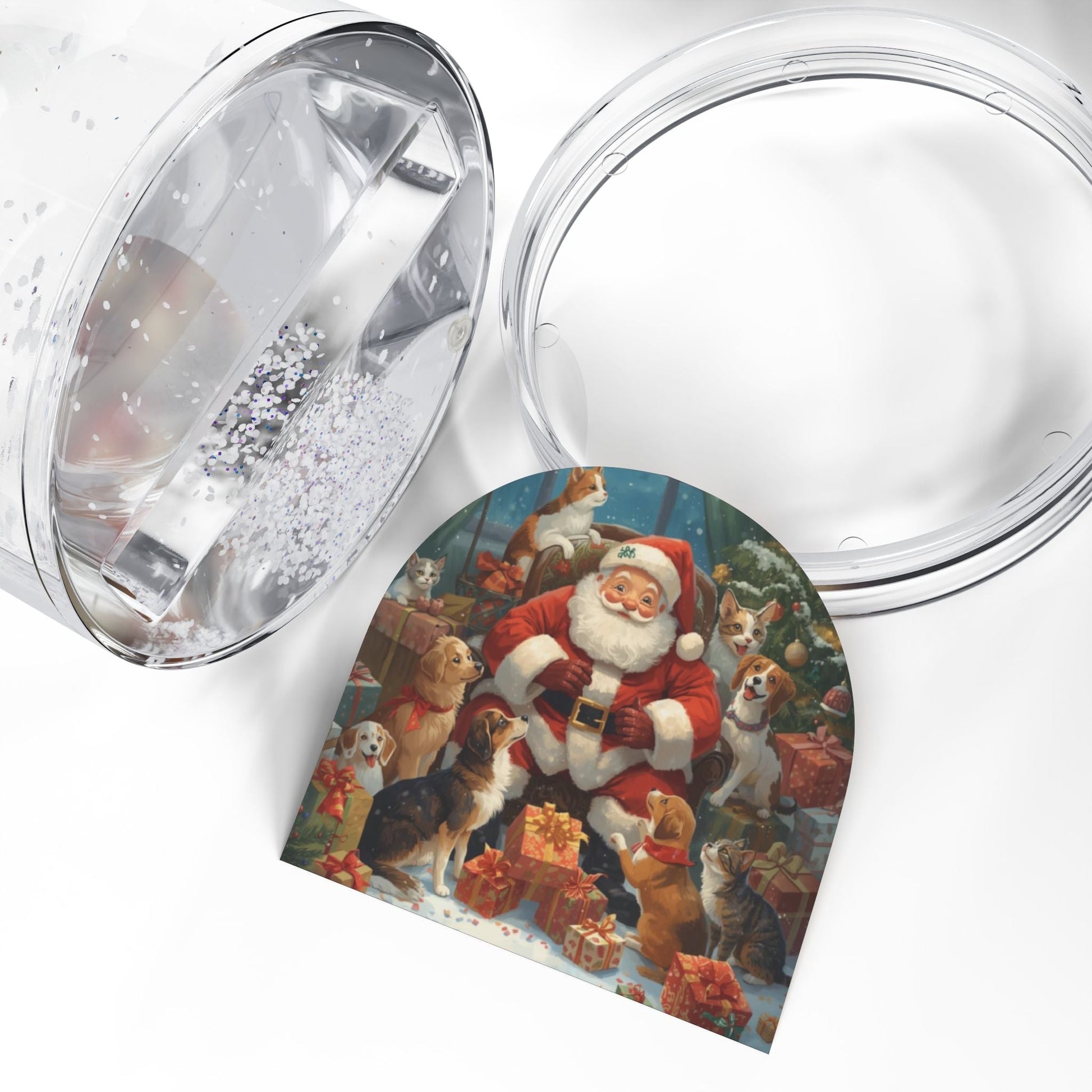 Weihnachts - Schneekugel mit Weihnachtsmann - Familientruhe