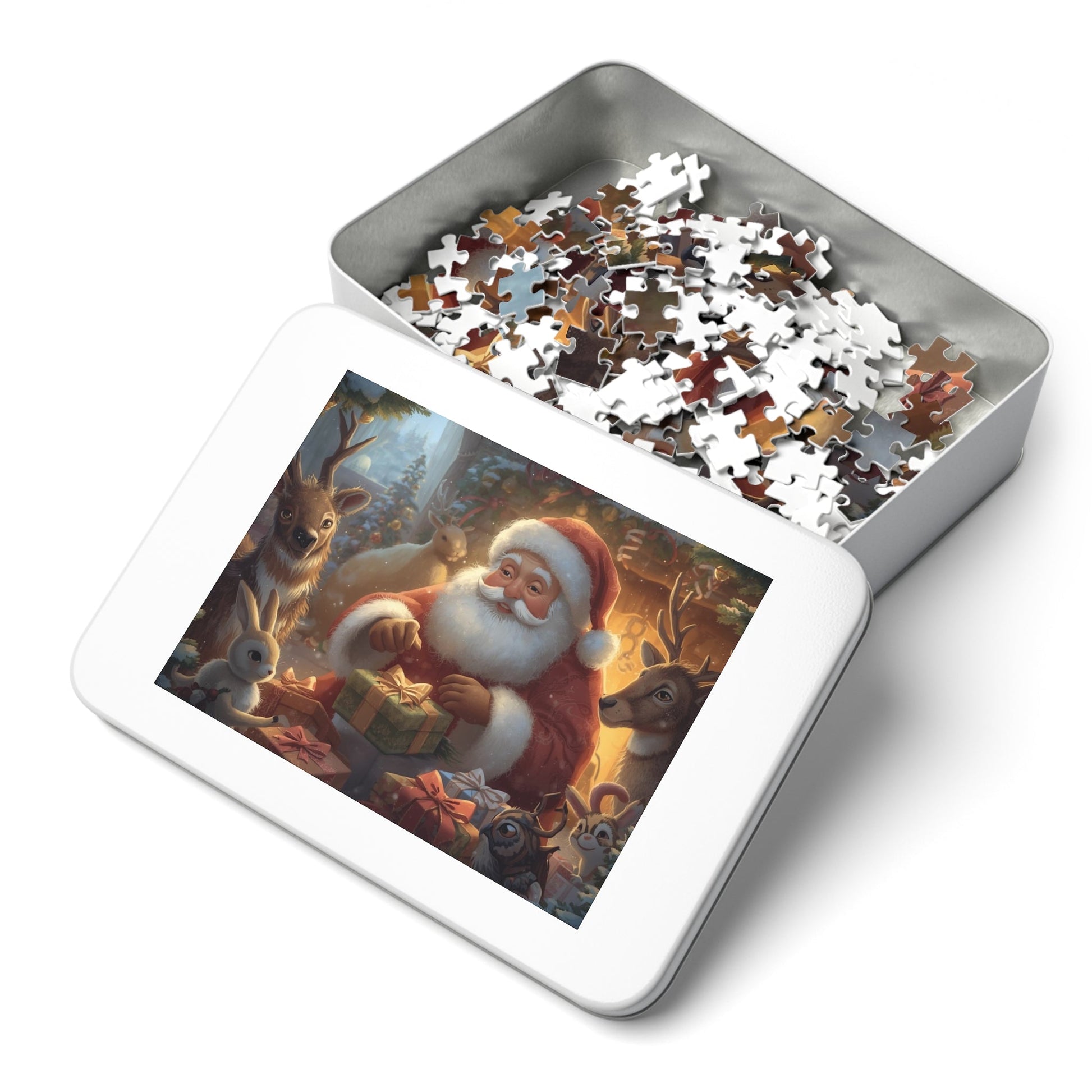 Weihnachtspuzzle mit Dose, Weihnachtsgeschenk - Familientruhe