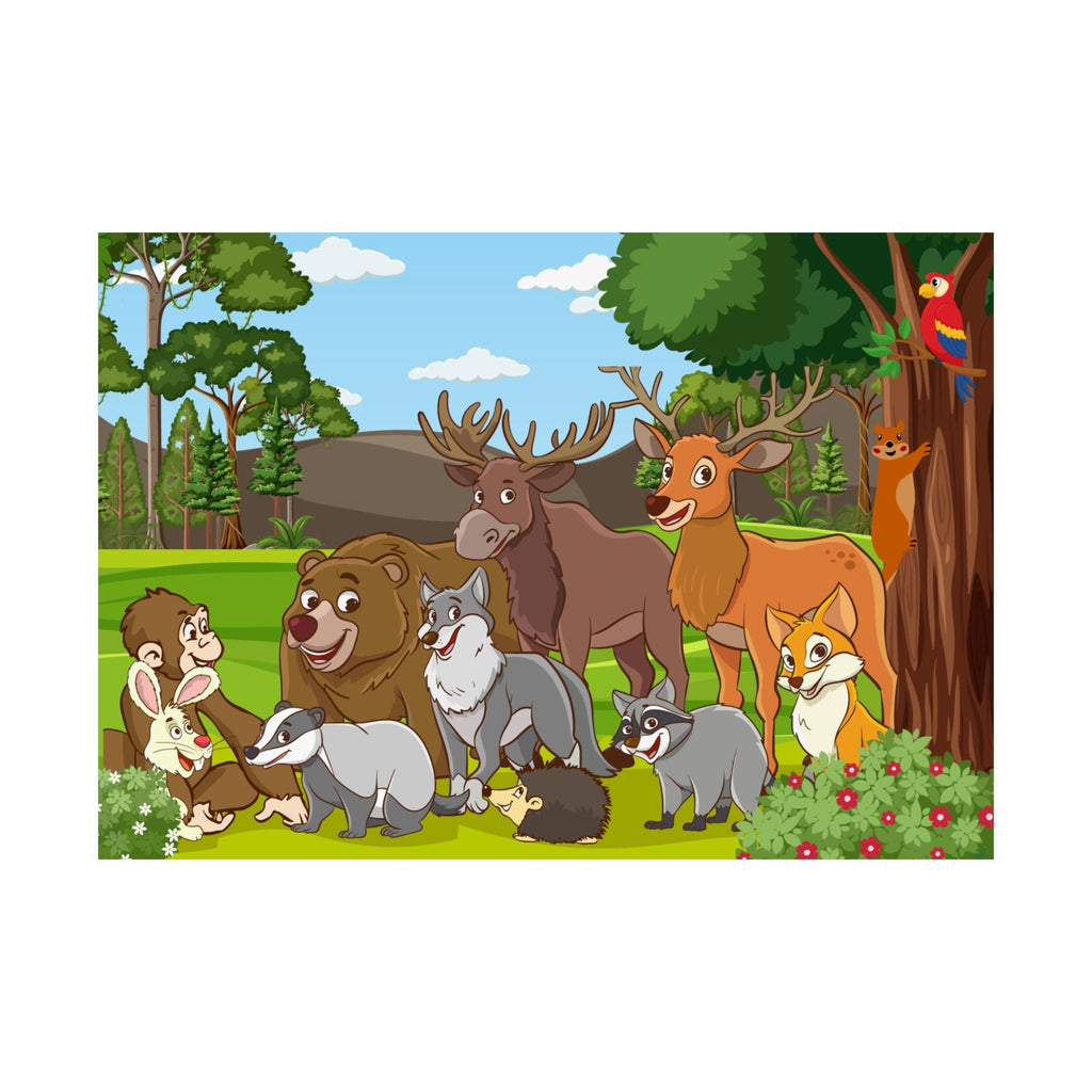 Wildlife Satin Poster, Tier Kunstdruck, Kinderzimmer Dekor - Familientruhe