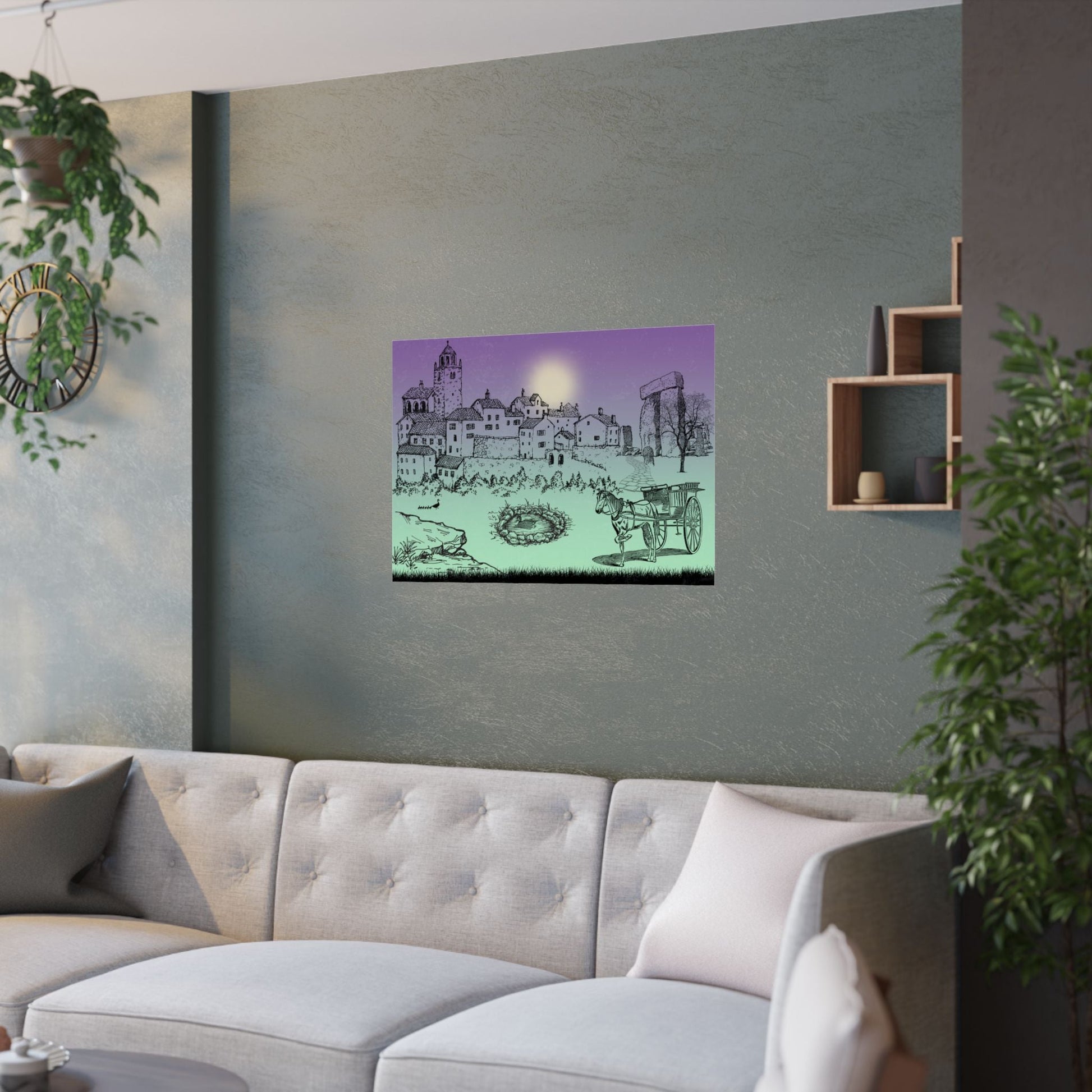 Wunderliche Satin - Poster, einzigartige Wandkunst für die Inneneinrichtung - Familientruhe