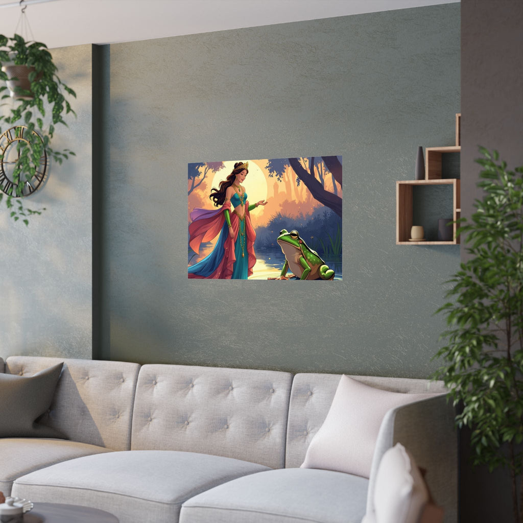 Zauberwald Satin Poster, Wunderliche Wandkunst, Prinzessinnen Dekor - Familientruhe